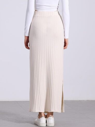 Allegra K High Waisted Long Skirt for Women's Slit Bodycon Knit Pencil Skirt in Kuwait