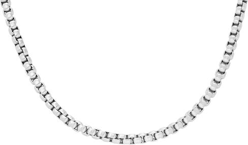 Fossil Men's All Stacked Up Stainless Steel Chain Necklace, Color: Silver (Model: JF04721040) in Saudi Arabia