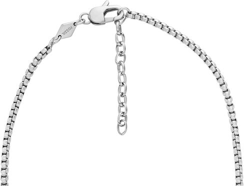 Fossil Men's All Stacked Up Stainless Steel Chain Necklace, Color: Silver (Model: JF04721040) in Saudi Arabia