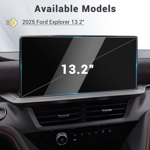 YEE PIN لعام 2025 واقي شاشة Ford Explorer 2025 لملحقات Ford Explorer 2025 Active/ST-Line/Platinum/ST شاشة لمس مقاس 13.2 بوصة زجاج مقسى 9H لملحقات Ford Explorer ST لعام 2025 in Kuwait