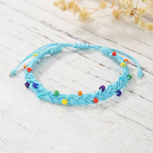 Simple Handmade Knitted String Bracelets Adjustable Braided Rope Bracelets Anklet Kabbalah Protection Waterproof Summer Beach All-matching Surfer Bracelets Anklet Lucky Jewelry in Saudi Arabia