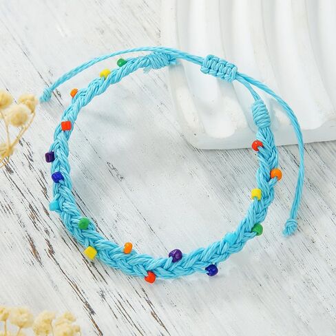 Simple Handmade Knitted String Bracelets Adjustable Braided Rope Bracelets Anklet Kabbalah Protection Waterproof Summer Beach All-matching Surfer Bracelets Anklet Lucky Jewelry in Saudi Arabia