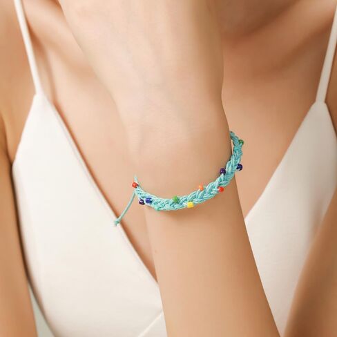 Simple Handmade Knitted String Bracelets Adjustable Braided Rope Bracelets Anklet Kabbalah Protection Waterproof Summer Beach All-matching Surfer Bracelets Anklet Lucky Jewelry in Saudi Arabia