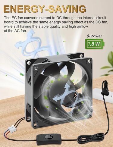 EC Cooling Fan 110V 115V 120V 220V 240V 92mm X 25mm AC High Speed Dual Ball Bearing for Receiver PS4 Cabinet Xbox Greenhouse Cooling in Saudi Arabia
