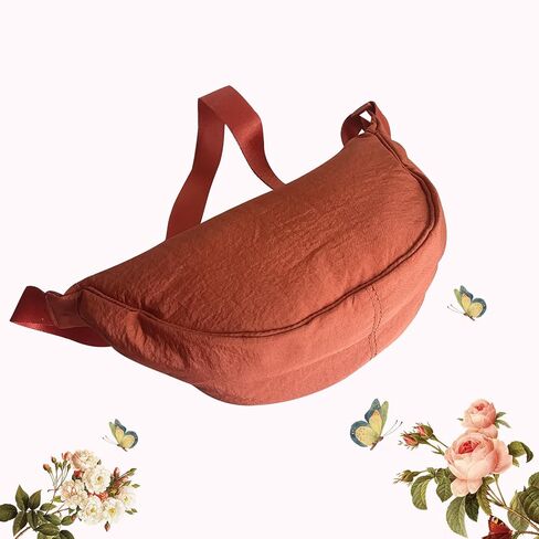 Crescent Bag for Women Men Small Nylon Crossbody Lightweight Shoulder Purse Travel Waist Bag in Saudi Arabia