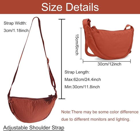 Crescent Bag for Women Men Small Nylon Crossbody Lightweight Shoulder Purse Travel Waist Bag in Saudi Arabia