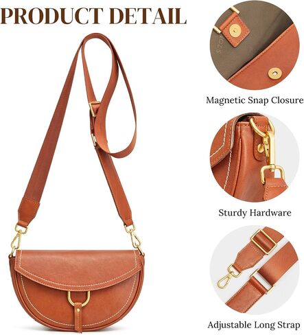 S-ZONE Crossbody Bags for Women Top Grain Leather Shoulder Bag Small Cross Body Purse with Adjustable Wide Strap in Saudi Arabia