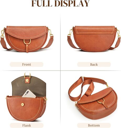 S-ZONE Crossbody Bags for Women Top Grain Leather Shoulder Bag Small Cross Body Purse with Adjustable Wide Strap in Saudi Arabia