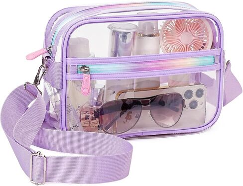 Clear Bag for Stadium Events Transparent Crossbody Bag Purse Adjustable Strap Shoulder Bags in Saudi Arabia