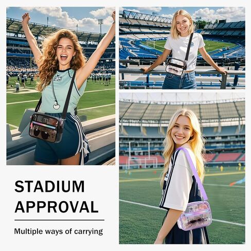 Clear Bag for Stadium Events Transparent Crossbody Bag Purse Adjustable Strap Shoulder Bags in Saudi Arabia