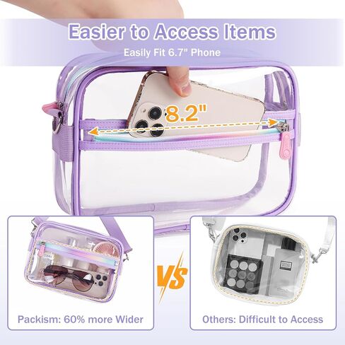 Clear Bag for Stadium Events Transparent Crossbody Bag Purse Adjustable Strap Shoulder Bags in Saudi Arabia