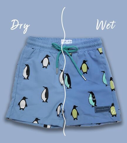 Holly & Beau Color Changing Swim Trunks for Boys, Crafted from Eco-Conscious Materials, Swim Trunks with Elastic Waistband in Saudi Arabia