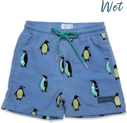 Holly & Beau Color Changing Swim Trunks for Boys, Crafted from Eco-Conscious Materials, Swim Trunks with Elastic Waistband in Saudi Arabia