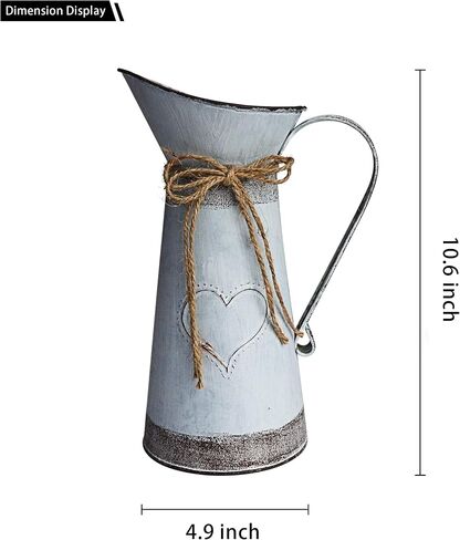 MISIXILE Rustic Farmhouse Vase for Decor,White Small Vases Milk Jug Vase for Bathroom Decor - white in Kuwait