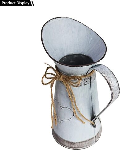 MISIXILE Rustic Farmhouse Vase for Decor,White Small Vases Milk Jug Vase for Bathroom Decor - white in Kuwait