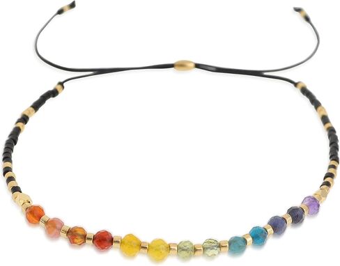 Seed Beads Gemstone Bracelets for Women, Boho Handmade Adjustable Natural Stone Bracelet Summer Beach Jewelry Gift. in Kuwait
