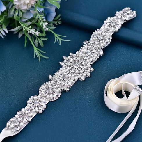 Rhinestone Bridal Belt Pearl Crystal Wedding Dress Belt Elegant Prom Gowns Accessories in Saudi Arabia