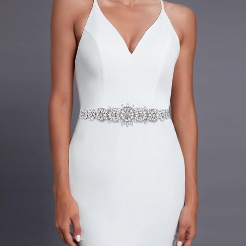Rhinestone Bridal Belt Pearl Crystal Wedding Dress Belt Elegant Prom Gowns Accessories in Saudi Arabia