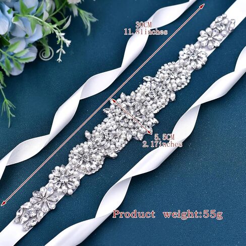 Rhinestone Bridal Belt Pearl Crystal Wedding Dress Belt Elegant Prom Gowns Accessories in Saudi Arabia