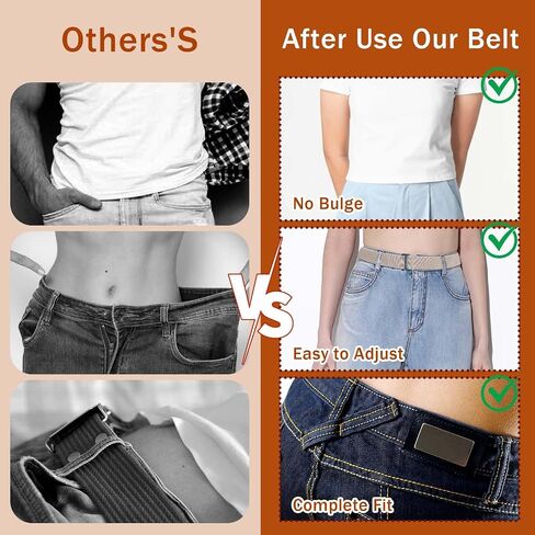 2 Pcs No Show Stretch Belt for Women, Adjustable Sweater Tuck Band, Elastic Belt for Jeans Pants Tuck Sweaters in Kuwait