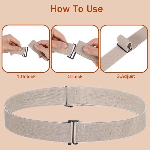 2 Pcs No Show Stretch Belt for Women, Adjustable Sweater Tuck Band, Elastic Belt for Jeans Pants Tuck Sweaters in Kuwait