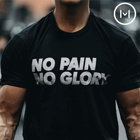 Bodybuilding Shirts for Men - Motivational Gym Muscle Black Tshirt for Workout - Snug Athletic Fit - 100% Cotton Material in Saudi Arabia