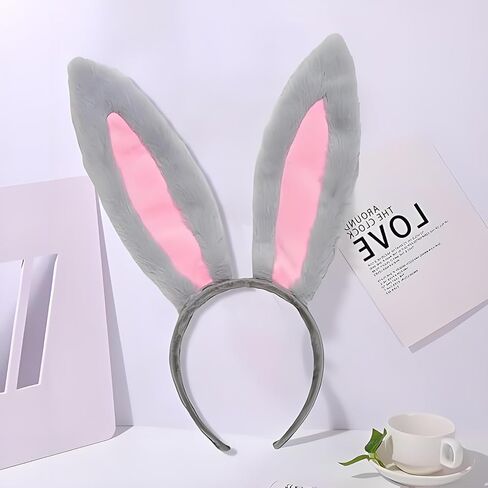 Bunny Ears عصابات الأرنب Tail Easter Halloween Cosplay حفلة فروي in Saudi Arabia