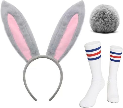 Bunny Ears عصابات الأرنب Tail Easter Halloween Cosplay حفلة فروي in Saudi Arabia
