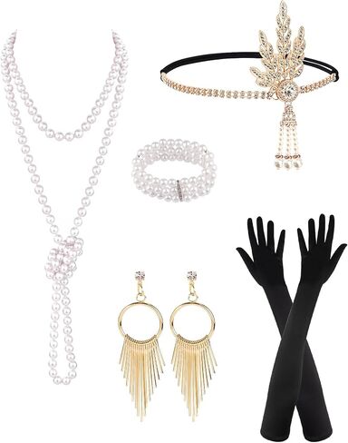 PLULON 1920s Accessories for Women, Great Gatsby Flapper Dress Accessories Fashion Roaring 20s Costume for Women in Kuwait