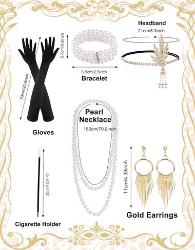 PLULON 1920s Accessories for Women, Great Gatsby Flapper Dress Accessories Fashion Roaring 20s Costume for Women in Kuwait