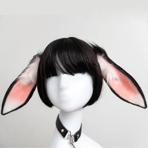 Rabbit Ears Handmade Animal Ears Halloween Cosplay Bunny Ears Flower Headband in Saudi Arabia