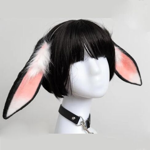 Rabbit Ears Handmade Animal Ears Halloween Cosplay Bunny Ears Flower Headband in Saudi Arabia