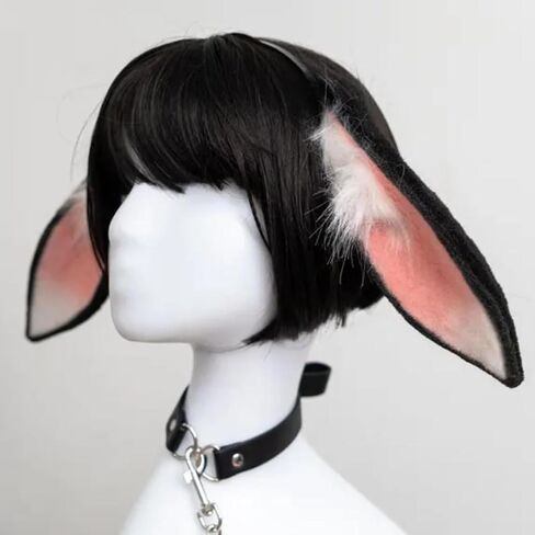 Rabbit Ears Handmade Animal Ears Halloween Cosplay Bunny Ears Flower Headband in Saudi Arabia