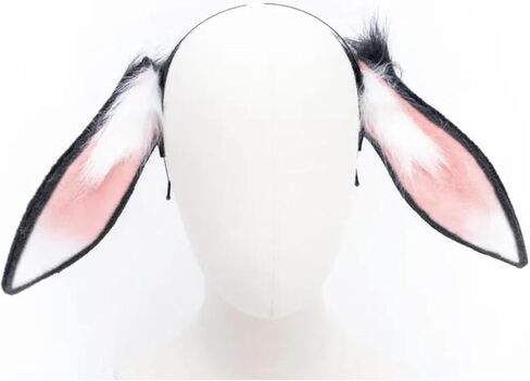 Rabbit Ears Handmade Animal Ears Halloween Cosplay Bunny Ears Flower Headband in Saudi Arabia