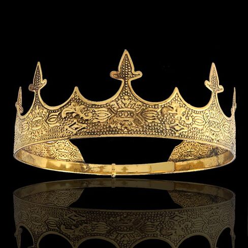 Crown Hair Jewelry Royal King Diadem Men Metal Big Tiaras For Halloween Costume in Saudi Arabia