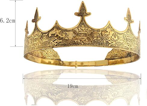 Crown Hair Jewelry Royal King Diadem Men Metal Big Tiaras For Halloween Costume in Saudi Arabia