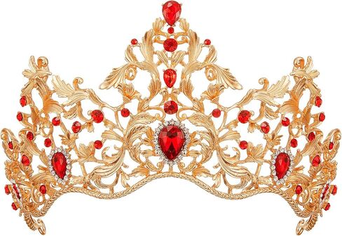 AW BRIDAL Gold Crown for Women, Baroque Queen Crown - Crystal Gold Tiara for Wedding Birthday headband Cake Topper Quinceanera Pageant Prom Headband Christmas Gift in Kuwait