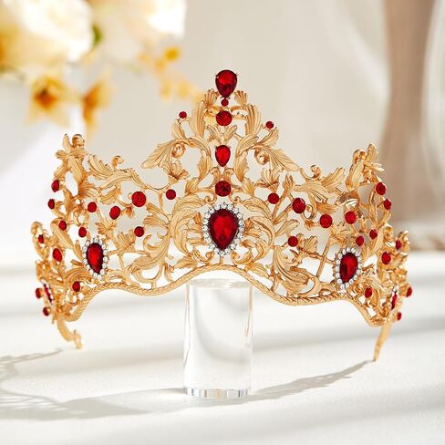 AW BRIDAL Gold Crown for Women, Baroque Queen Crown - Crystal Gold Tiara for Wedding Birthday headband Cake Topper Quinceanera Pageant Prom Headband Christmas Gift in Kuwait