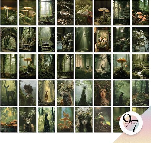 97 Decor Witchy Decor Aesthetic - 40 Pcs Gothic Wall Decor, Halloween Witch Wall Decor, Dark Witchy Art Prints, Goth Room Decor Gothic Wall Collage, Wiccan Spooky Home Decor for Bedroom (4"x6") in Saudi Arabia
