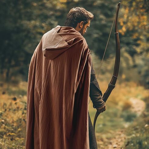 Ibeauti Renaissance Hooded Cloak Linen Cloak Halloween Medieval Costume Cape Women Men in Saudi Arabia
