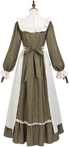 Nuoqi Prairie Dress Women Compleal Collial Colleial Assity Long Victorian Pioneer Press مع غطاء محرك السيارة in Kuwait