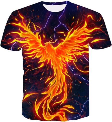 Novelty Phoenix Print Summer Fashion T-Shirt for Men's in Saudi Arabia