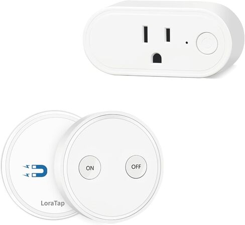 LoraTap Remote Control Outlet Plug Adapter (2 Pack) with Dual Remote, 100ft Range Wireless Switch for Lights and Household Appliances, No Hub Required, 16A/1760W, White, 2 Years Warranty in Saudi Arabia