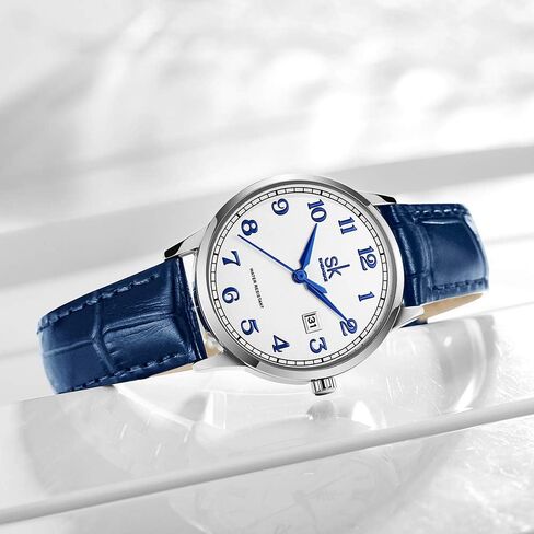 SK Classic Easy Read Watch for Women with Genuine Leather Band Ladies Calendar Watch in Saudi Arabia