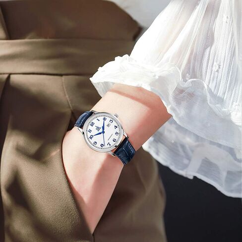SK Classic Easy Read Watch for Women with Genuine Leather Band Ladies Calendar Watch in Saudi Arabia