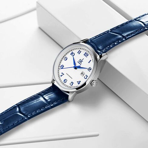 SK Classic Easy Read Watch for Women with Genuine Leather Band Ladies Calendar Watch in Saudi Arabia