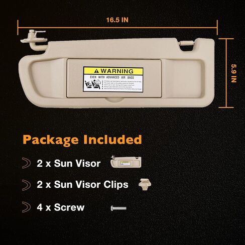 Sun Visor Assembly with Mirror a Pair Left Driver Side and Right Passenger Side Atlas Gray Compatible with 06-11 Honda Civic Replaces# 83280-SNA-A01ZA 83230-SNA-A01ZA in Saudi Arabia