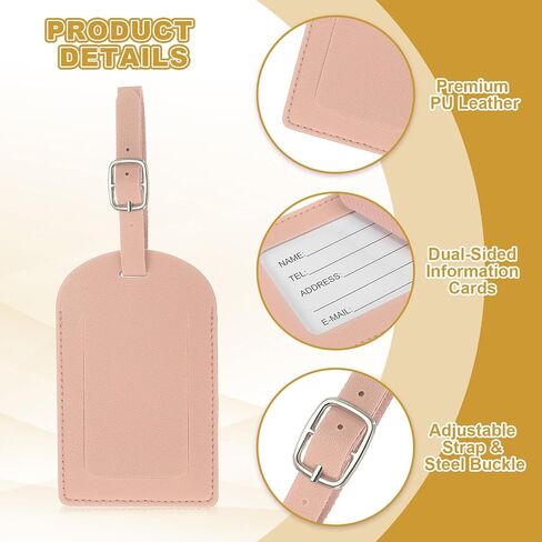 PATIKIL LEATHY LUGHGAGE TOP-OP-OPEN ، 8 PCS TAGGAGE TAGS CUTE PU BAG LABERATION DISCISE NAME LABEL in Kuwait