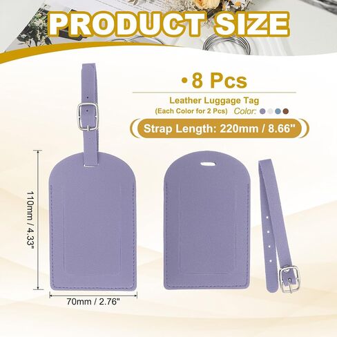 PATIKIL LEATHY LUGHGAGE TOP-OP-OPEN ، 8 PCS TAGGAGE TAGS CUTE PU BAG LABERATION DISCISE NAME LABEL in Kuwait