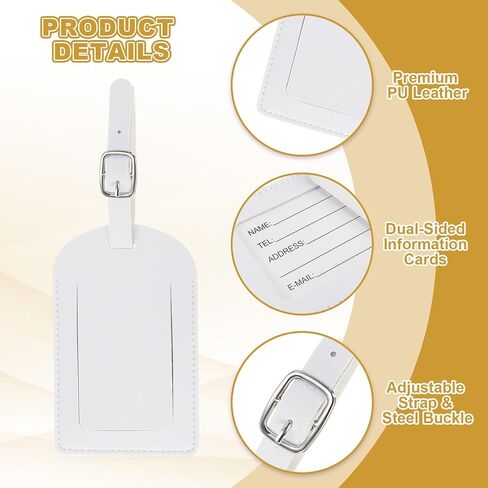 PATIKIL LEATHY LUGHGAGE TOP-OP-OPEN ، 8 PCS TAGGAGE TAGS CUTE PU BAG LABERATION DISCISE NAME LABEL in Kuwait